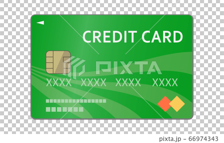 緑のクレジットカードのイラスト(前面) 緑のクレジットカードのイラスト(前面) 66974343