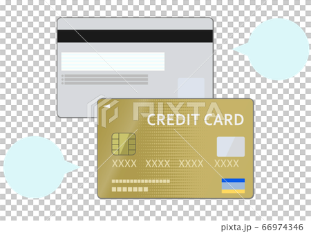 ゴールドのクレジットカードのイラスト（両面） 66974346