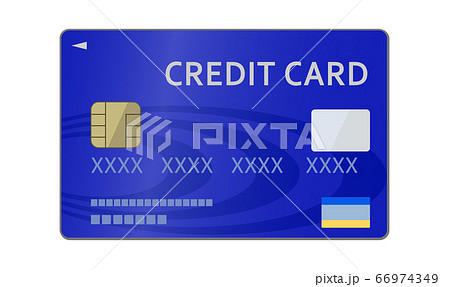 青いクレジットカードのイラスト 前面 のイラスト素材
