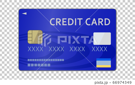 青いクレジットカードのイラスト 前面 のイラスト素材