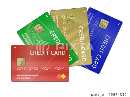 色々なクレジットカードのイラストのイラスト素材