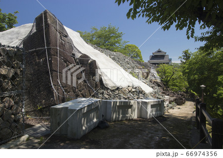 熊本城元太鼓櫓崩落石垣 熊本城元太鼓櫓崩落石垣 66974356