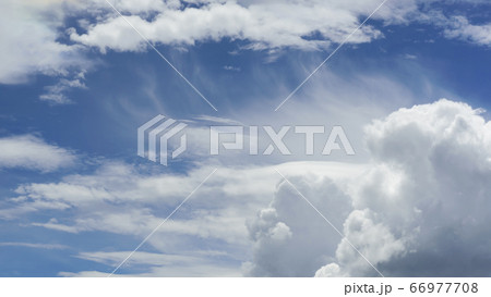 Blue sky with white clouds in a day, Summer season 66977708