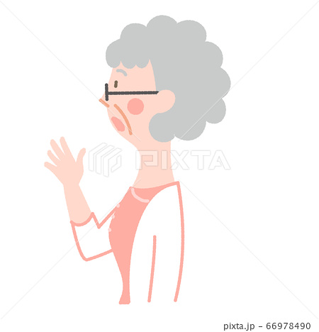 メガネの年配の女性のイラスト素材