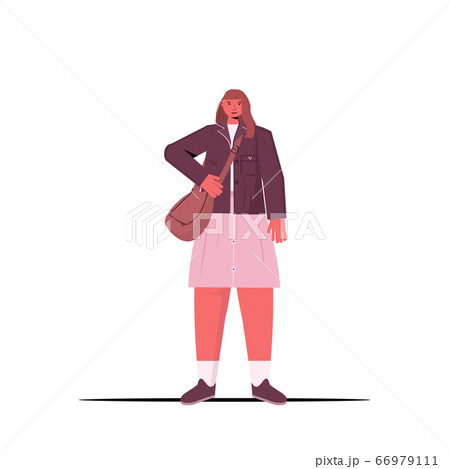 young woman in casual trendy clothes female cartoon character standing pose full length young woman in casual trendy clothes female cartoon character standing pose full length 66979111