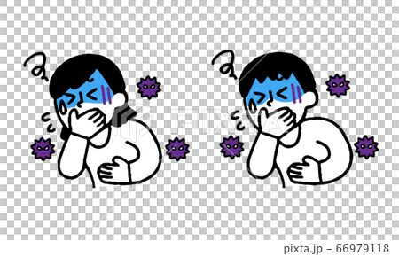 ウイルス吐き気がする男性女性 シンプル のイラスト素材