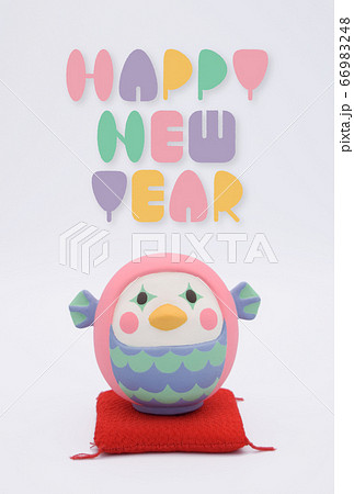 2021年 丑年の年賀状 アマビエだるまの粘土人形 2021年 丑年の年賀状 アマビエだるまの粘土人形 66983248