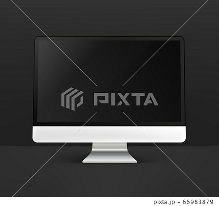 Modern computer on black background. Vector mockupのイラスト素材 [66983879 ...