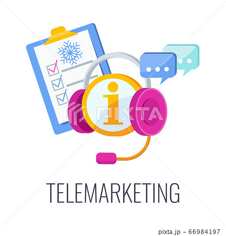 Telemarketing flat vector icon. Cold calling. Outbound marketing. 66984197