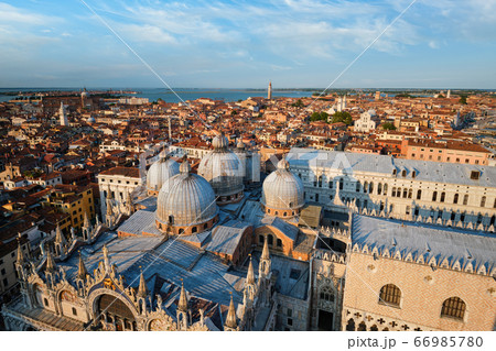 Aerial view of Venice with St Mark's Basilica and Doge's Palace. Venice, Italy Aerial view of Venice with St Mark's Basilica and Doge's Palace. Venice, Italy 66985780