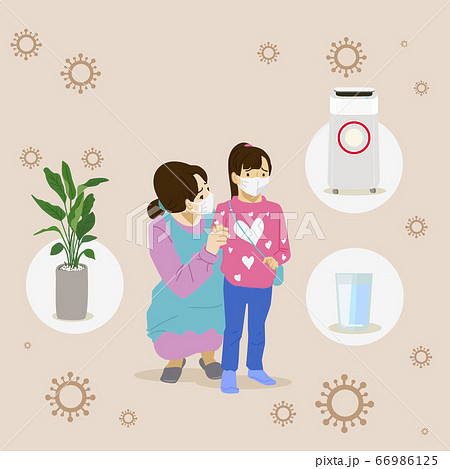 Air pollution concept, people face wearing masks illustration 004 Air pollution concept, people face wearing masks illustration 004 66986125