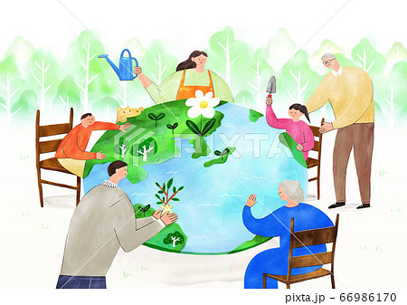 Concept of eco with family illustration 004 Concept of eco with family illustration 004 66986170