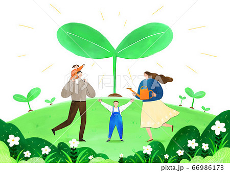 Concept of eco with family illustration 001 Concept of eco with family illustration 001 66986173