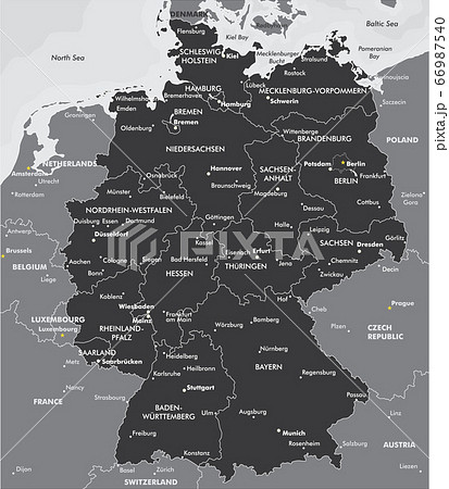 Black and white map of Germany 66987540