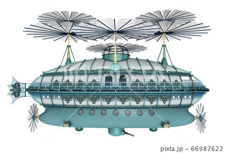 Fantasy airship isolated on white background 66987622