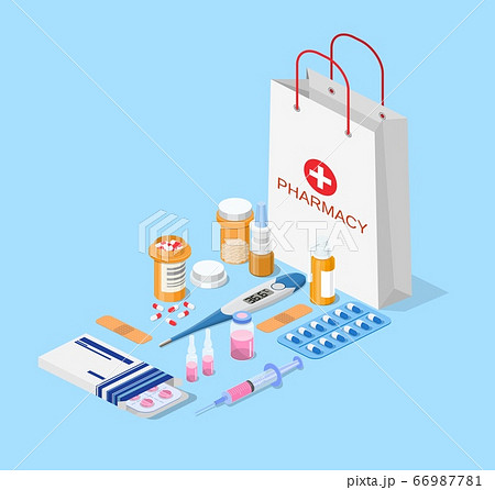 Modern interior pharmacy and drugstore. 66987781