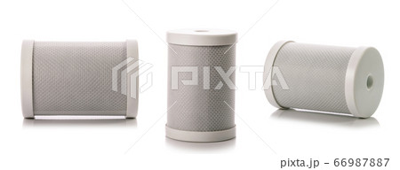 Set of new white water filter isolated on white 66987887
