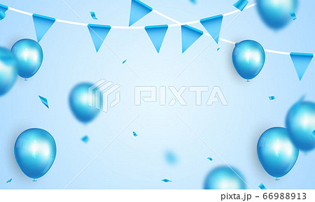 Celebration party banner with Blue color balloons 66988913