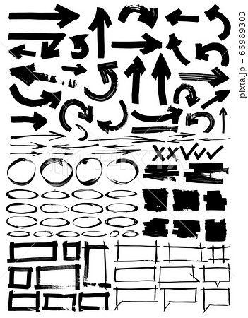 Hand drawn arrows, circles and frame Hand drawn arrows, circles and frame 66989303