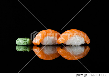 sushi on black background sushi on black background 66991579