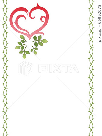 ハート 薔薇の葉 と茨のイラスト素材 66992078 Pixta