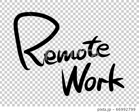 手書き素材の Remote Work リモートワーク背景透過のイラスト文字のイラスト素材