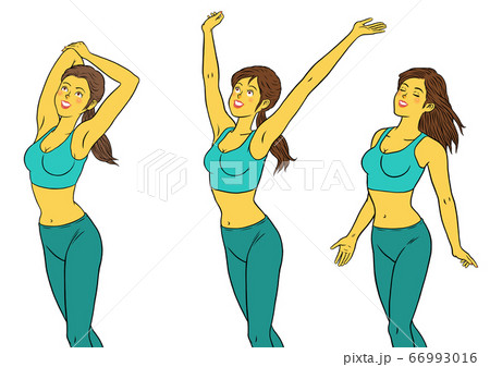 リラックスするフィットネスインストラクターの女性3セット リラックスするフィットネスインストラクターの女性3セット 66993016
