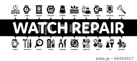 Watch Repair Service Minimal Infographic Banner Vector Watch Repair Service Minimal Infographic Banner Vector 66993017