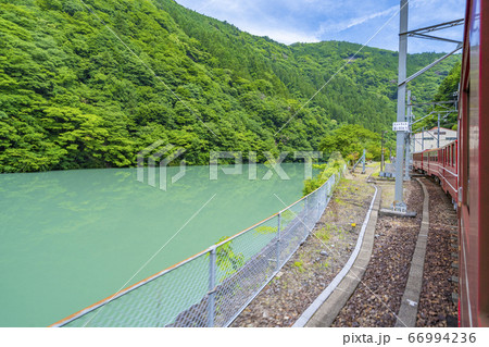 アプト式列車　絶景　車窓 66994236