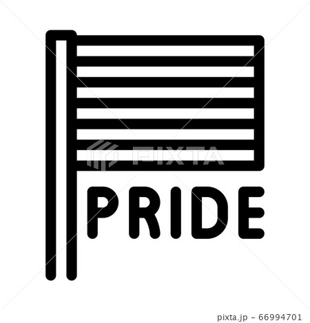 Lgbt Flag Icon Vector Outline Illustrationのイラスト素材