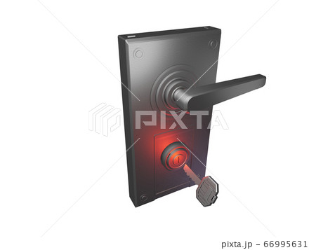ドアノブと鍵(防犯イメージ 透過素材) ドアノブと鍵(防犯イメージ 透過素材) 66995631