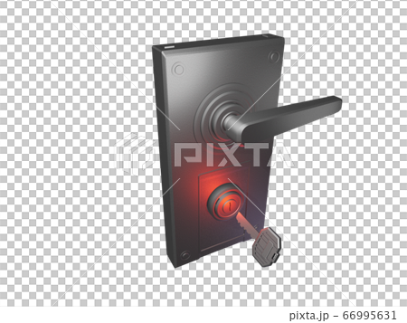 ドアノブと鍵(防犯イメージ 透過素材) ドアノブと鍵(防犯イメージ 透過素材) 66995631