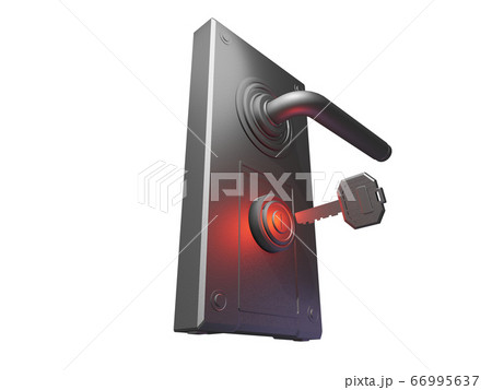 ドアノブと鍵(防犯イメージ 透過素材) ドアノブと鍵(防犯イメージ 透過素材) 66995637