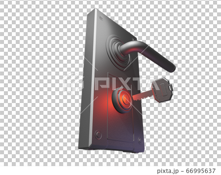 ドアノブと鍵(防犯イメージ 透過素材) ドアノブと鍵(防犯イメージ 透過素材) 66995637