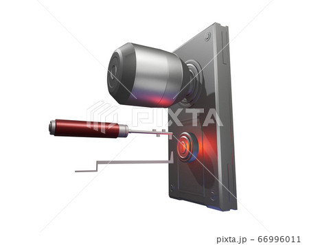 防犯イメージ（ピッキング　透過素材） 66996011