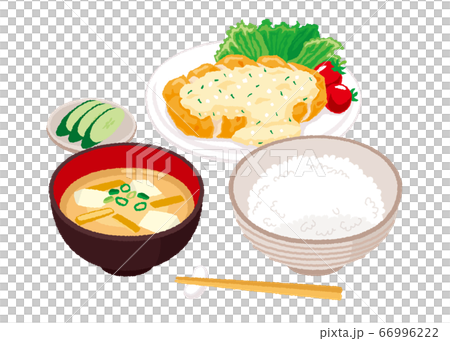 チキン南蛮定食のイラストのイラスト素材