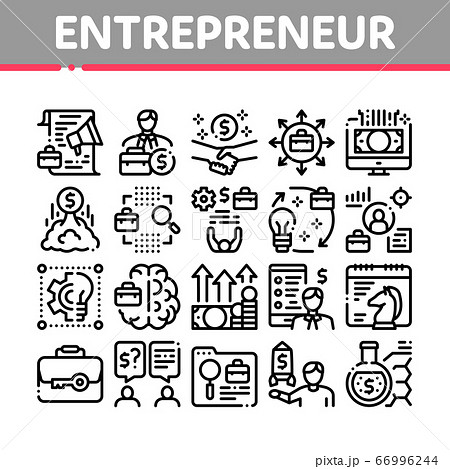 Entrepreneur Business Collection Icons Set Vector Entrepreneur Business Collection Icons Set Vector 66996244