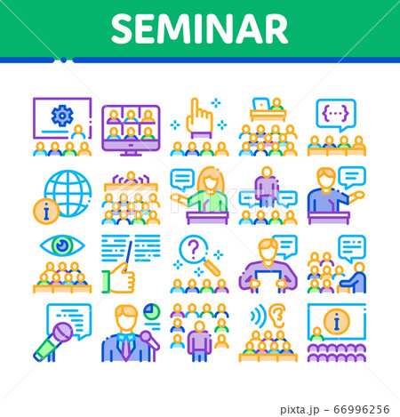 Seminar Conference Collection Icons Set Vector Seminar Conference Collection Icons Set Vector 66996256