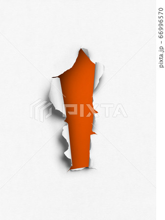 Torn paper with orange hole Torn paper with orange hole 66996570
