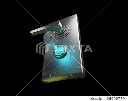 ドアノブと鍵(防犯イメージ 黒バック) ドアノブと鍵(防犯イメージ 黒バック) 66996779