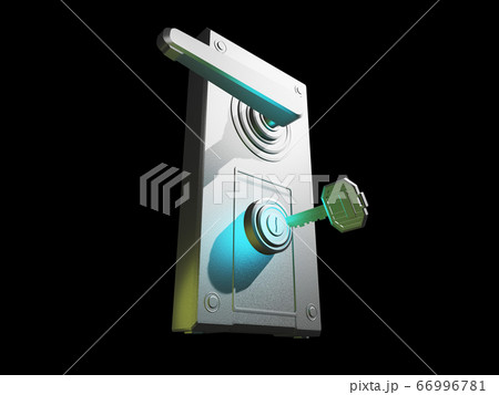 ドアノブと鍵(防犯イメージ 黒バック) ドアノブと鍵(防犯イメージ 黒バック) 66996781