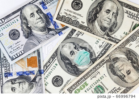 US dollar and Multi Currency with mask indicating COVID affects 66996794