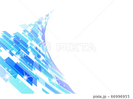 青色の幾何学模様の抽象波形背景イメージのイラスト素材