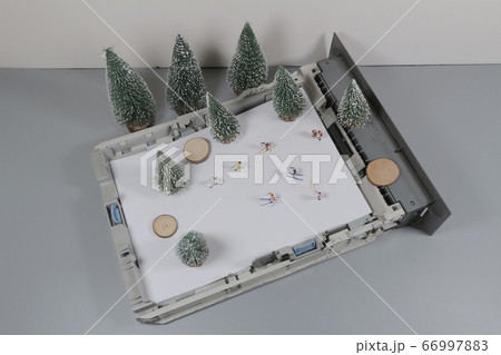 a fun of a figure are skiing on print tray a fun of a figure are skiing on print tray 66997883