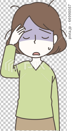 疲倦的女人抱著她的頭 疲倦的女人抱著她的頭 66998087
