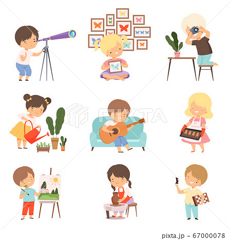 Kids Hobby or Creative Activities Set, Cute... - Stock Illustration  [67000078] - PIXTA