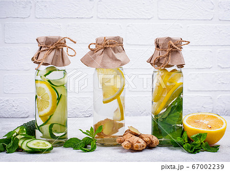 Set of various healthy detox water Set of various healthy detox water 67002239