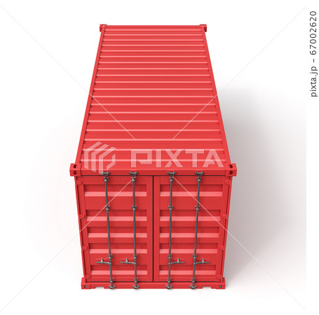 3d rendering of closed red shipping container isolated on white background 3d rendering of closed red shipping container isolated on white background 67002620