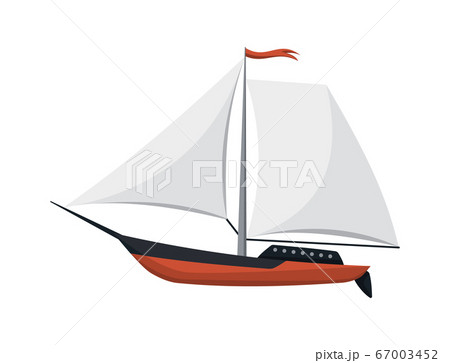 Yacht sailboat or sailing ship, sail boat marine. Cruise travel company. Vector icon Yacht sailboat or sailing ship, sail boat marine. Cruise travel company. Vector icon 67003452