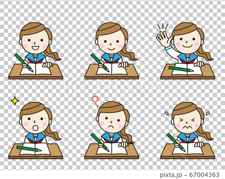 Student icon girls desk set 03 67004363